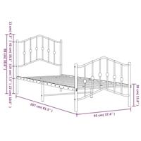 Bedframe met hoofd- en voeteneindemetaal wit 90x200 cm - thumbnail