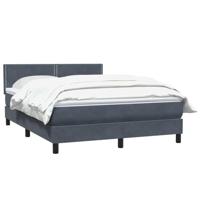 Boxspring met matras fluweel donkergrijs 140x210 cm - thumbnail