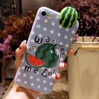 Voor iPhone 6 Plus & 6s Plus Fashion Papa Fruit watermeloen patroon back cover beschermhoes - thumbnail