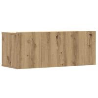 6-delig Tv-meubelset wandmontage bewerkt hout artisanaal eiken - thumbnail