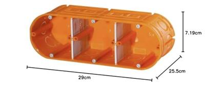 Inbouwdoos 3 voudig oranje muur elektra Inbouwdoos 3 voudig oranje muur elektra
