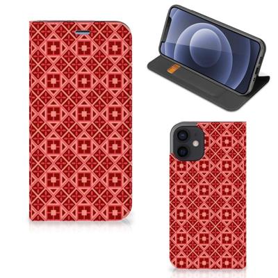 iPhone 12 Mini | Hoesje met Magneet | Batik Rood
