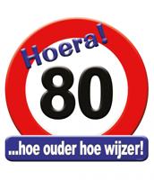 Kroonschild verkeersbord 80 jaar 50cm - thumbnail