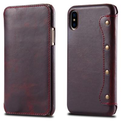 Olie Wax Top-graan koeienhuid horizontale Flip lederen case voor iPhone X/XS met kaartsleuven & portemonnee (rood) Olie Wax Top-graan koeienhuid horizontale Flip lederen case voor iPhone X/XS met kaartsleuven & portemonnee (rood)