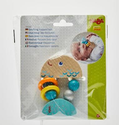 Haba rammelaar Kleppervis 7 cm junior hout blauw Haba rammelaar Kleppervis 7 cm junior hout blauw