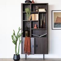 Eleonora Boekenkast 'Remi' Mangohout, 200 x 96cm, kleur Bruin - thumbnail