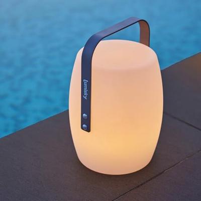 Draadloze lantaarn - LUMISKY - LUCY ROCK - H31 cm - Aluminium handvat - Warm witte en dimbare witte LED (3760093543101)