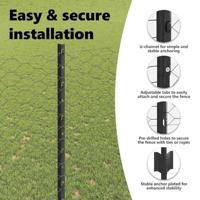 VidaXL Hek met paal grijs 1,5 x 10 m staal en pvc - thumbnail