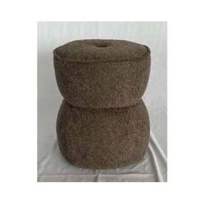 Light & Living Poef 'Leyla' Chenille, kleur Bruin