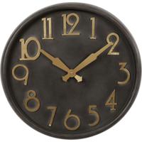 Wandklok metaal zwart/goud dia40x10cm - thumbnail