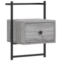 Nachtkastje wandgemonteerd 35x30x51 cm hout grijs sonoma eiken - thumbnail