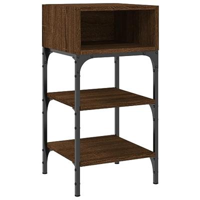 Nachtkastjes 2 st 35x34,5x70 cm bewerkt hout bruin eikenkleur