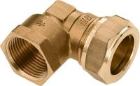 Bonfix knelkoppeling - knie - binnendraad - 1 x 22mm - Messing - thumbnail