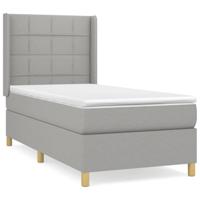 Boxspring met matras stof lichtgrijs 100x200 cm - thumbnail