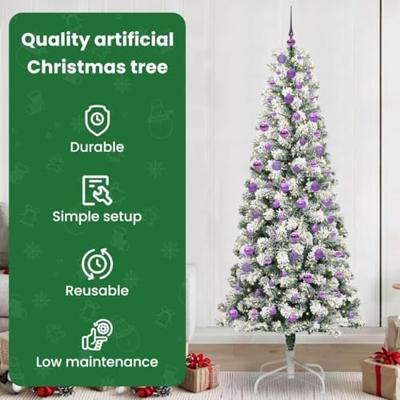 VidaXL Kunstmatige inklapbare kerstboom groen en wit 240 cm VidaXL Kunstmatige inklapbare kerstboom groen en wit 240 cm