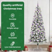 VidaXL Kunstmatige inklapbare kerstboom groen en wit 240 cm - thumbnail