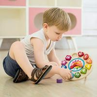 Classic World world houten leerklok met vormen tic-tac, 15dlg. - thumbnail