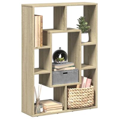 Boekenkast 63x20x90 cm bewerkt hout sonoma eikenkleurig
