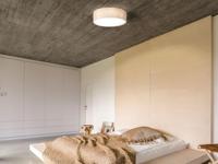 Fischer & Honsel Ø 40cm plafondlampThor met zandkleur linnen - 20052 - thumbnail