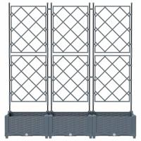 Tuin Bloempot 3 pcs Licht Grijs 120 x 40 x 125,5 cm Staal - thumbnail