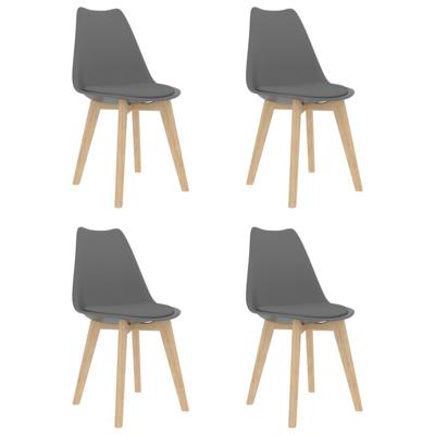 Eetkamerstoelen 4 st kunststof grijs Eetkamerstoelen 4 st kunststof grijs