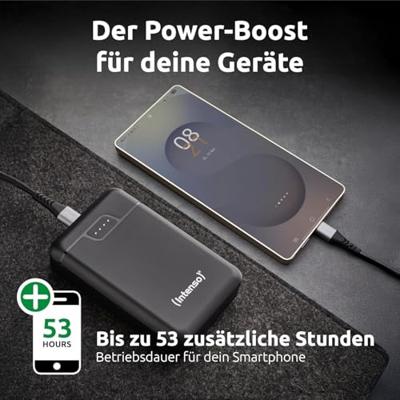 Intenso Intenso Power Bank B10000 black Powerbank 10000 mAh Li-ion USB-A, USB-C Zwart
