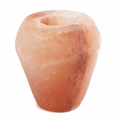 Zoutsteen Waxinelichthouder Oranje Appel ca. 12 cm
