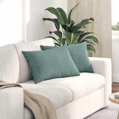 VidaXL Sofa kussens 2 stuks zeegroen 60 x 40 cm cordstof