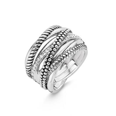 Ti Sento-Milano 12066ZI ring met zirconia zilver Maat 56