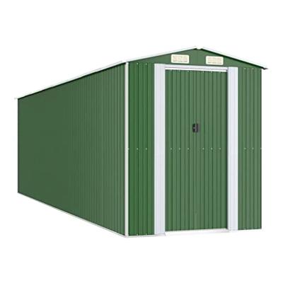 Tuinschuur 192x689x223 cm gegalvaniseerd staal groen