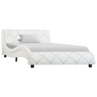 vidaXL Bedframe kunstleer wit 100x200 cm - thumbnail