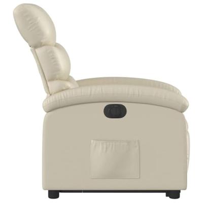 Sta-op-stoel elektrisch kunstleer crèmekleurig