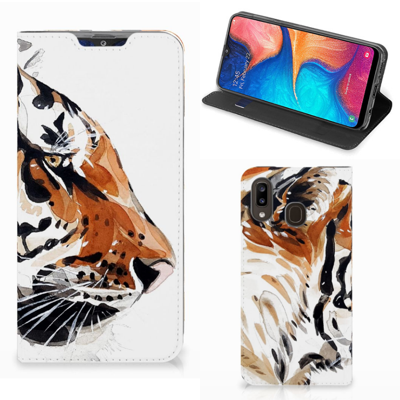 Bookcase Samsung Galaxy A30 Watercolor Tiger Bookcase Samsung Galaxy A30 Watercolor Tiger
