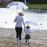 Esschert Design Paraplu Strand 120 Cm Polyester/staal Blauw - thumbnail