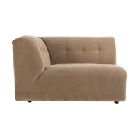 HKliving Vint bank left 1,5-seat Corduroy Rib Brown - thumbnail