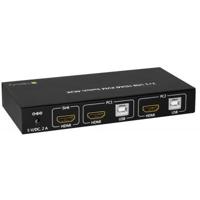 Techly 2x1 USB HDMI KVM Switch 4Kx2K IDATA KVM-HDMI2U Zwart KVM-switch - thumbnail