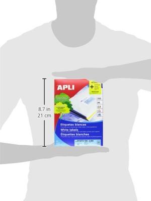 Apli witte etiketten ft 70 x 37 mm (b x h), 2.400 stuks, 24 per blad (1273) Apli witte etiketten ft 70 x 37 mm (b x h), 2.400 stuks, 24 per blad (1273)