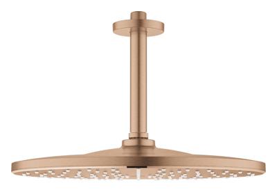Hoofddoucheset GROHE Rainshower 310 Rond Plafond, Mono 9,5 L/M, Warm Sunset Geborsteld