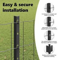 VidaXL Hek met paal grijs 1,2 x 25 m staal en pvc - thumbnail