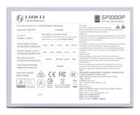 Lian Li SP Series Platinum 80 PLUS Platinum PC-netvoeding 1000 W SFX 80 Plus Platinum - thumbnail