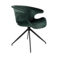 Zuiver Eetkamerstoel 'Mia' Velvet, kleur Groen - thumbnail