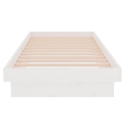 Bedframe massief hout wit 75x190 cm