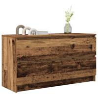 Tv-meubel 100x35x54 cm bewerkt hout oud houtkleurig - thumbnail