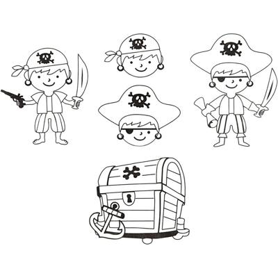 Creativ Company Vellen krimpfolie met motieven piraten, 10st.