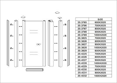 Between nisdeur 800 x 2000 x 8 mm nano rookglas/chroom Between nisdeur 800 x 2000 x 8 mm nano rookglas/chroom