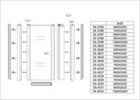 Between nisdeur 1000 x 2000 x 8 mm nano rookglas/chroom - thumbnail