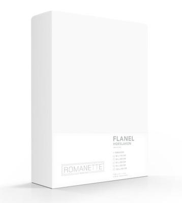 Romanette Romanette flanel hoeslaken Wit 180x200