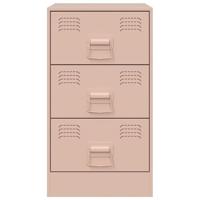 Nachtkastjes 2 st 34,5x39x62 cm staal roze - thumbnail