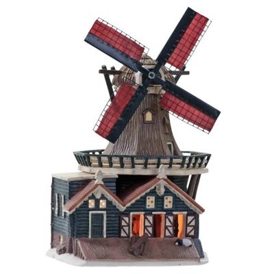 Dickensville Molen de Rat met draaiende wieken IJlst 28 cm led Dickensville Molen de Rat met draaiende wieken IJlst 28 cm led