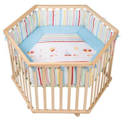 Roba babybox Butterfly zeshoek 121 x 106 cm hout naturel